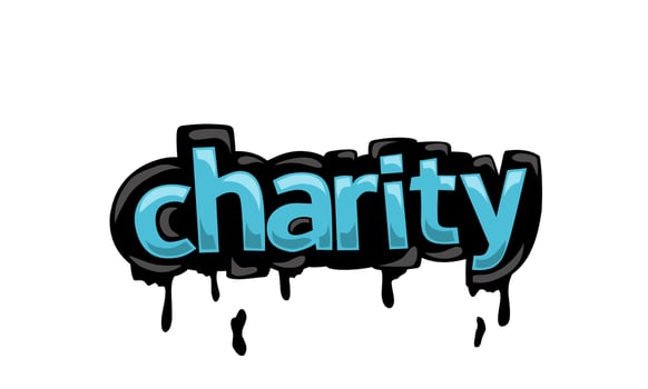 CHARITY writing vector design on white background
