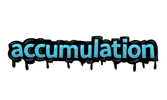 ACCUMULATION writing vector design on white background