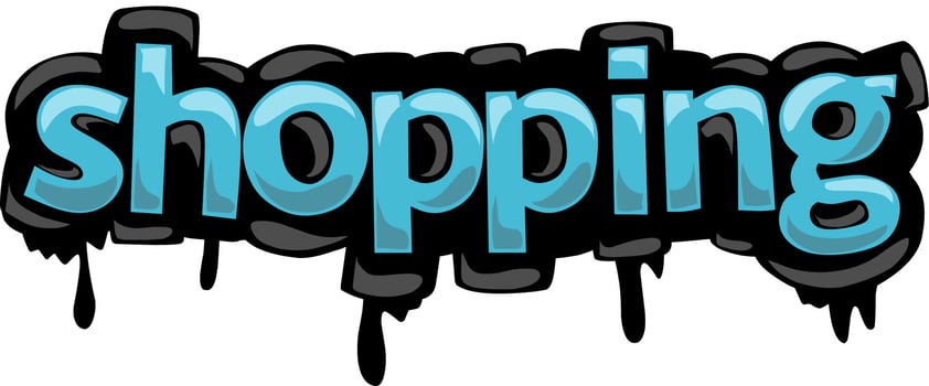 SHOPPING writing vector design on white background