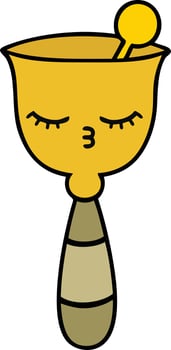 cute cartoon school bell vector