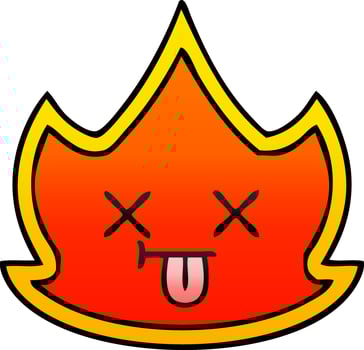 gradient shaded cartoon fire vector