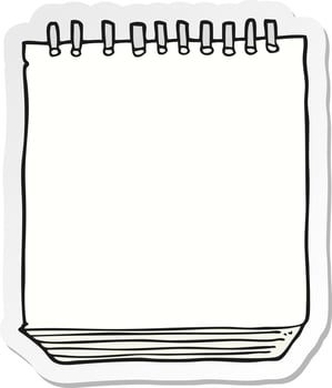 sticker of a cartoon notepad vector