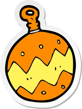 sticker of a cartoon christmas bauble vector