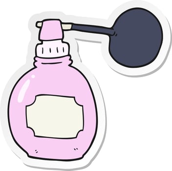sticker of a cartoon perfume bottle vector