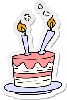 sticker cartoon doodle of a birthday cake vector