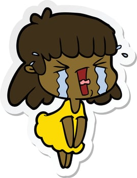sticker of a cartoon woman vector