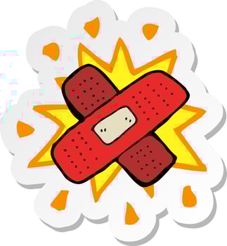 sticker of a cartoon plaster vector