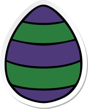 sticker of a quirky hand drawn cartoon easter egg vector