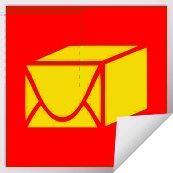 square peeling sticker cartoon paper parcel vector