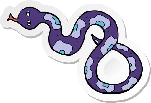 sticker of a cartoon snake vector