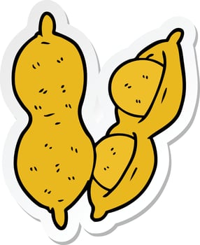 sticker of a cartoon peanuts vector