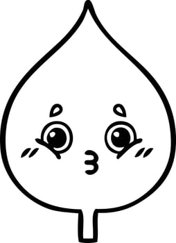 line drawing cartoon expressional leaf vector