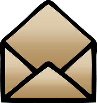 gradient shaded cartoon paper envelope vector