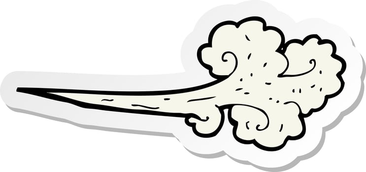 sticker of a cartoon gust of wind vector