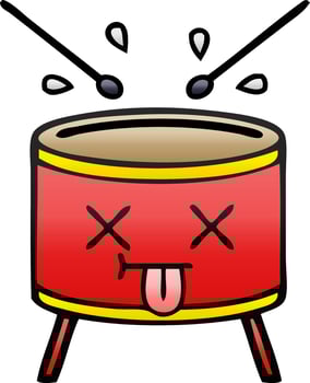 gradient shaded cartoon drum vector