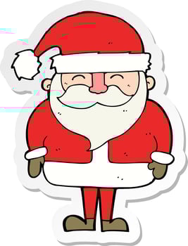 sticker of a cartoon santa claus vector