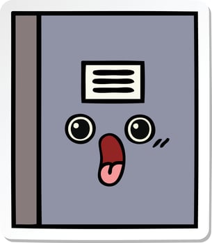 sticker of a cute cartoon notebook vector