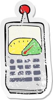distressed sticker of a cartoon science equipment vector