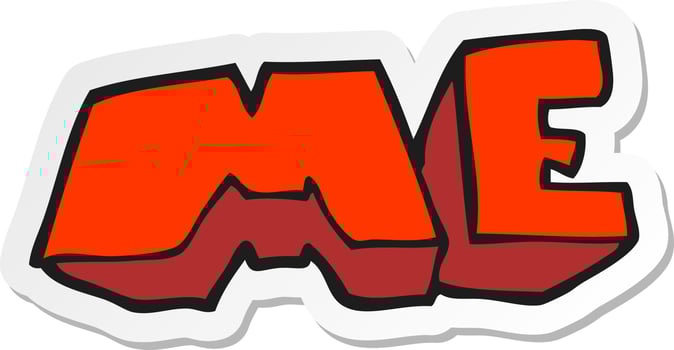 sticker of a cartoon ME symbol vector