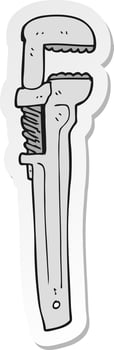 sticker of a cartoon adjustable wrench vector