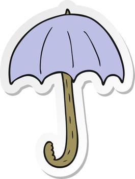 sticker of a cartoon umbrella vector