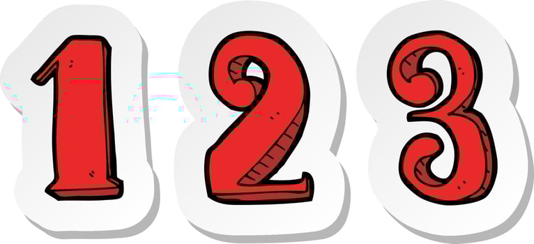 sticker of a cartoon 1 2 3 vector