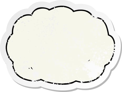 distressed sticker of a cartoon cloud vector