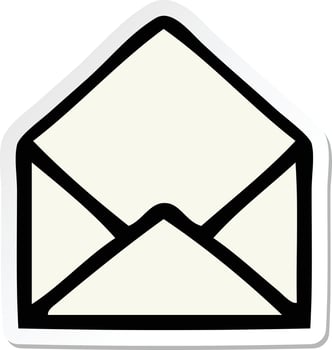 sticker of a cute cartoon paper envelope vector