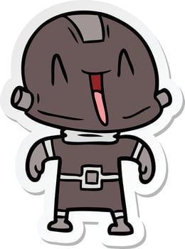 sticker of a cartoon robot vector