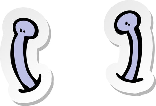 sticker of a cartoon alien antennae vector