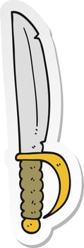 sticker of a cartoon knife vector