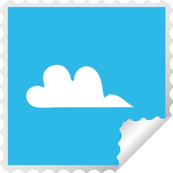 square peeling sticker cartoon cloud vector