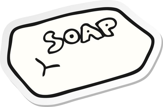 sticker of a cartoon soap vector