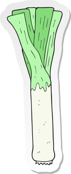 sticker of a cartoon leek vector