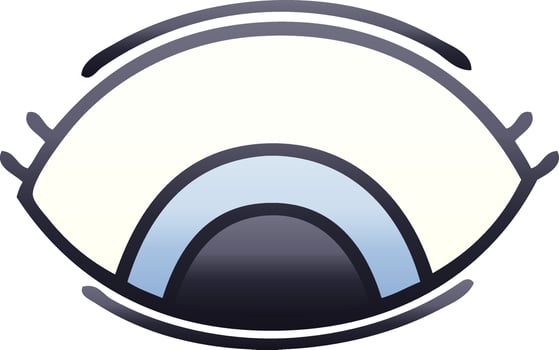 gradient shaded cartoon eye looking down vector
