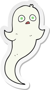 sticker of a cartoon halloween ghost vector