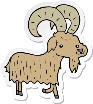 sticker of a cartoon goat vector