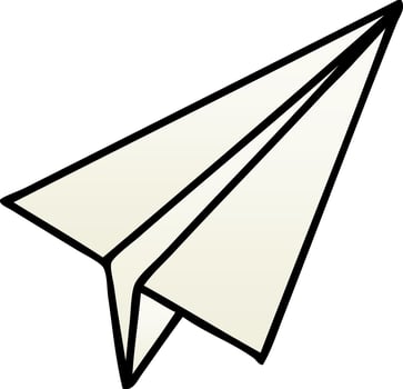 gradient shaded cartoon paper plane vector