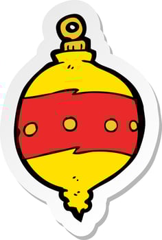 sticker of a cartoon christmas decoration vector