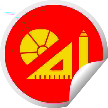 circular peeling sticker cartoon maths kit vector