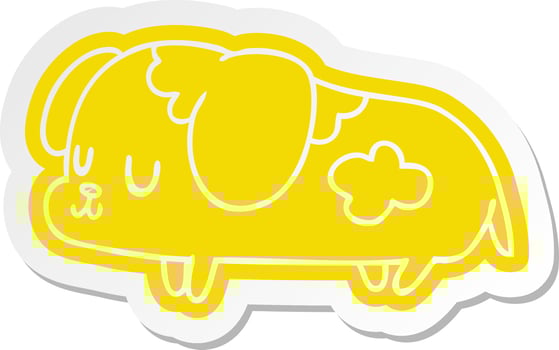 cartoon sticker kawaii of a cute dog vector