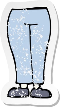 retro distressed sticker of a cartoon legs vector