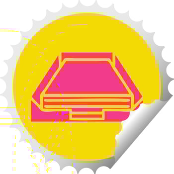 circular peeling sticker cartoon in box vector