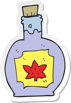 sticker of a cartoon maple syrup vector