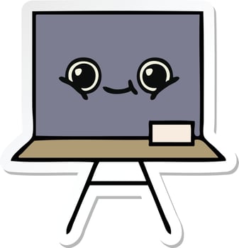sticker of a cute cartoon chalkboard vector