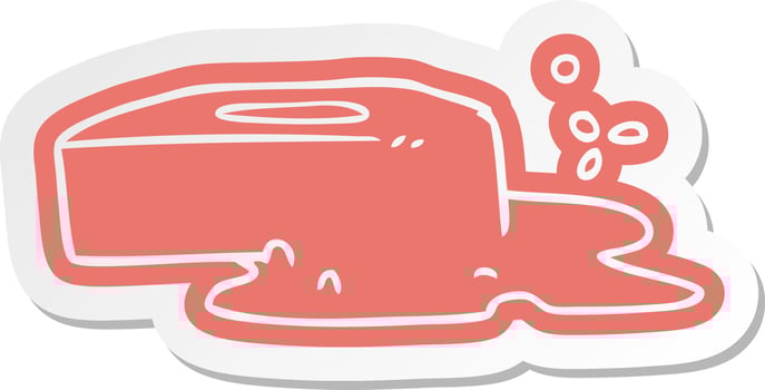 cartoon sticker of a bubbled soap vector