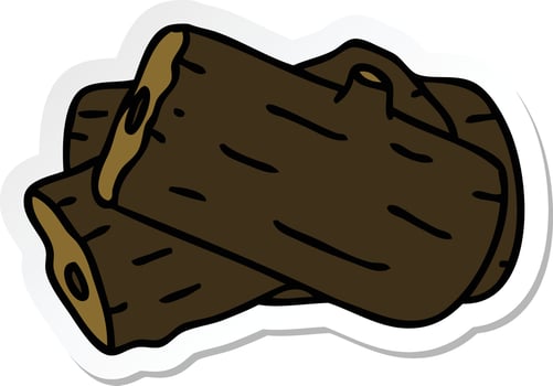 sticker of a quirky hand drawn cartoon log vector