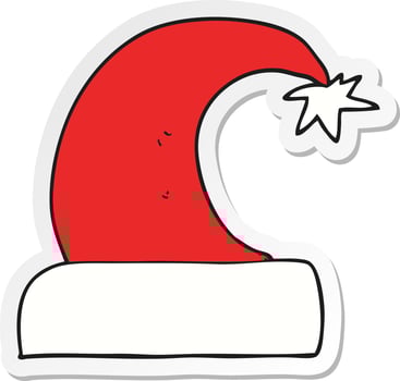 sticker of a cartoon christmas hat vector