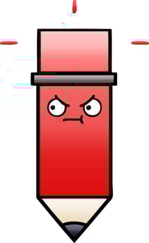 gradient shaded cartoon pencil vector