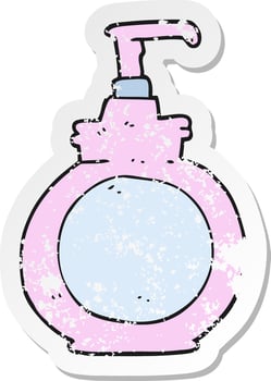 retro distressed sticker of a cartoon hand wash vector